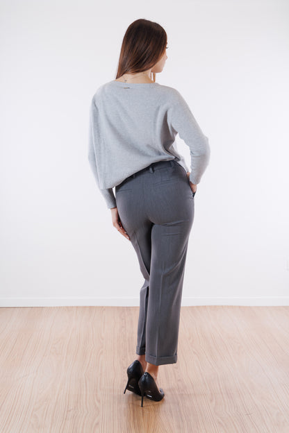 Pantalone cropped risvoltino