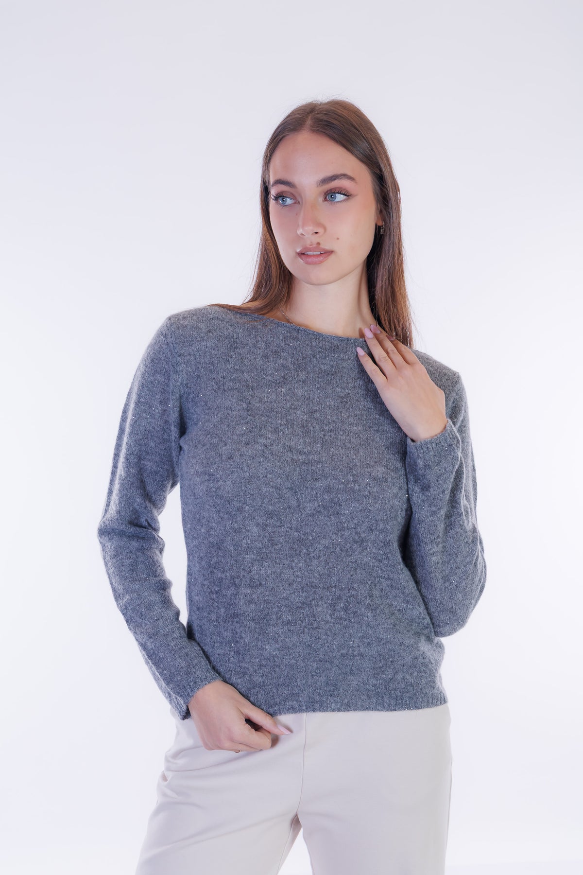 Maglia micro paillettes merinos