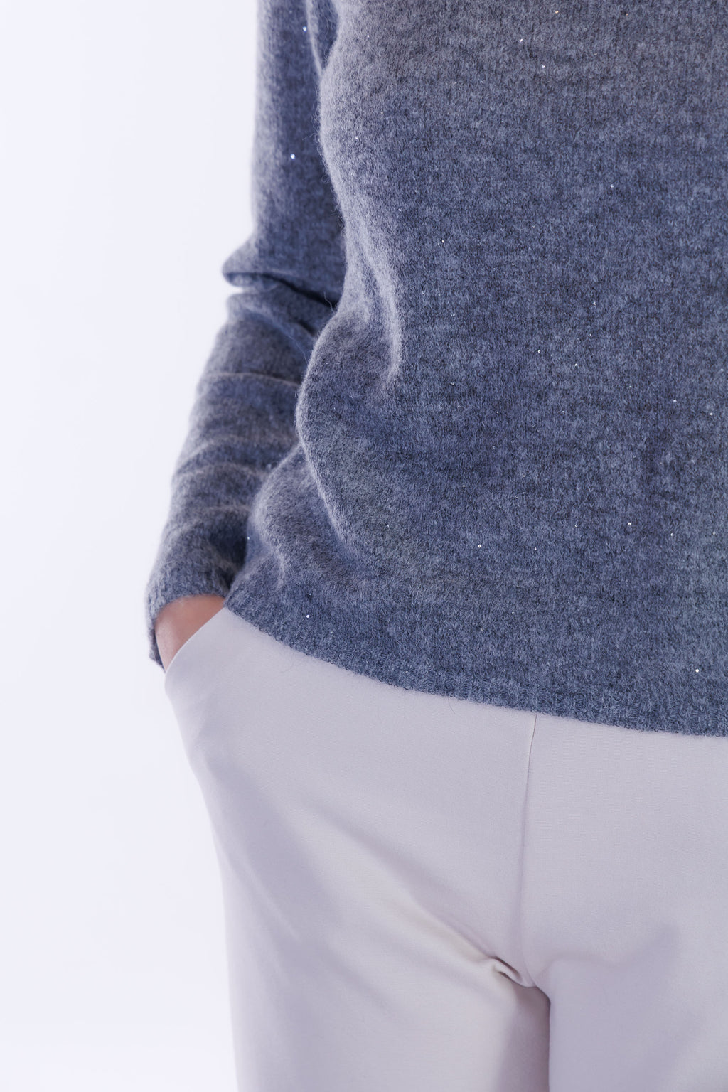 Maglia micro paillettes merinos