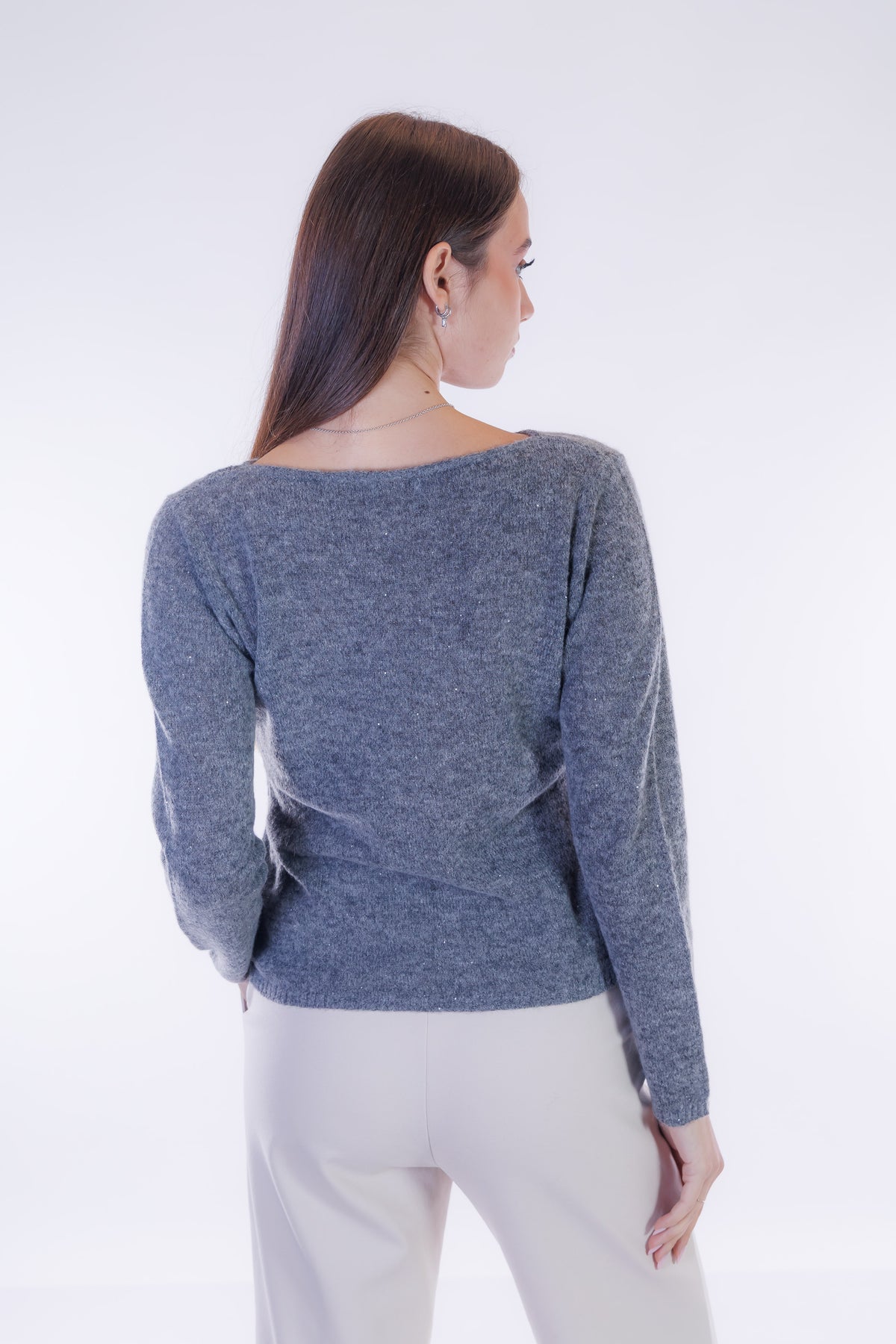 Maglia micro paillettes merinos