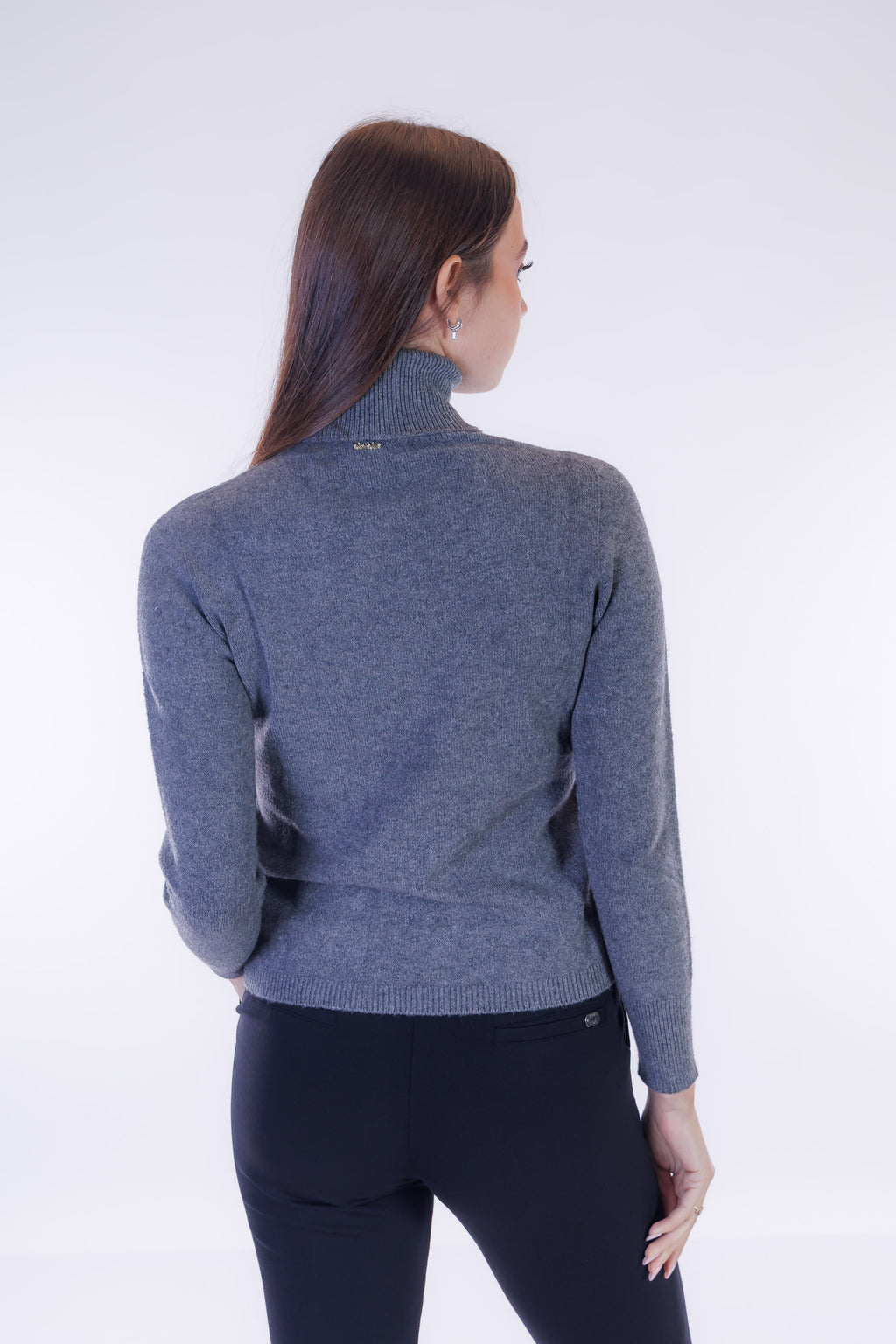 Maglia dolcevita strass collo