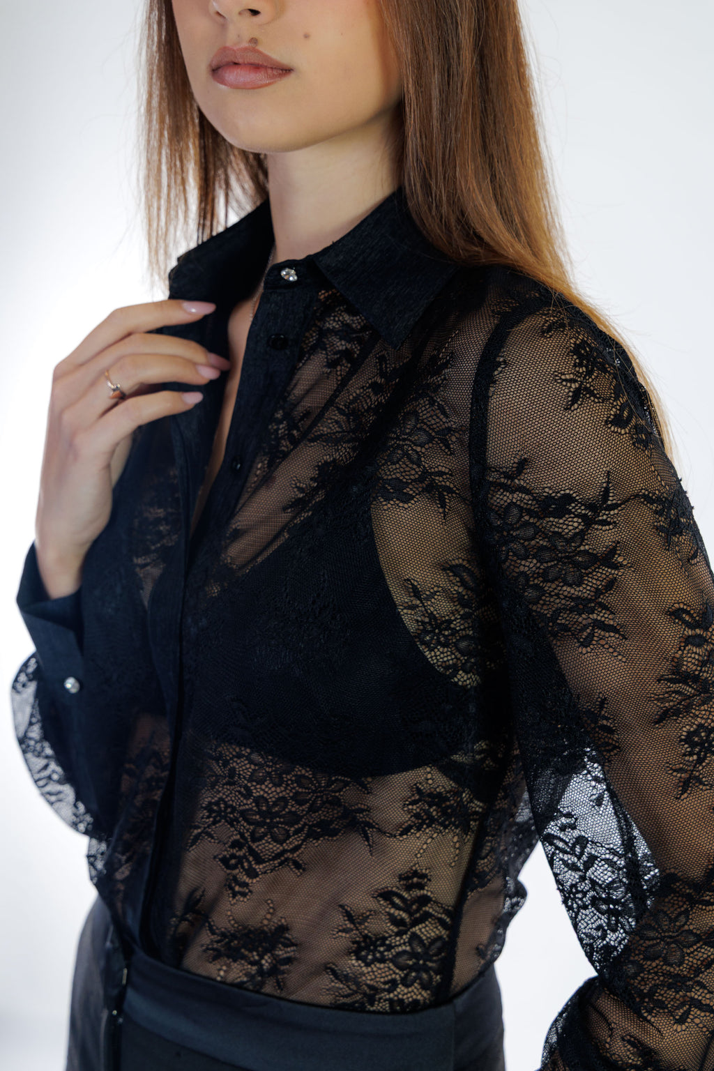 Camicia pizzo stretch