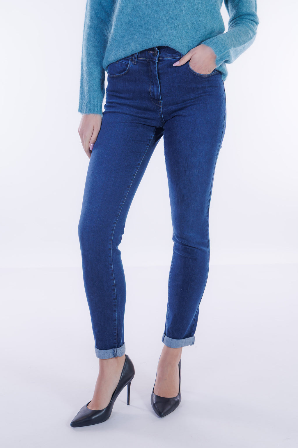 Jeans skinny risvoltino