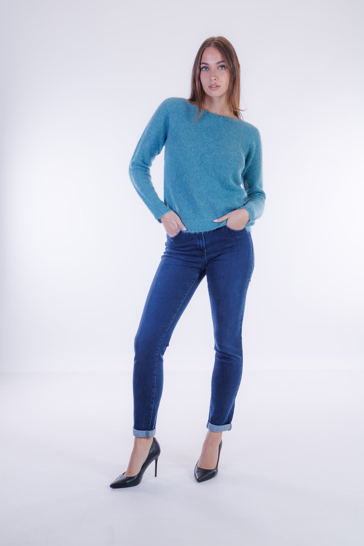 Jeans skinny risvoltino