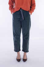 Pantalone barrel velluto