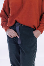 Pantalone barrel velluto