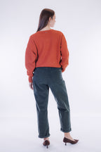 Pantalone barrel velluto
