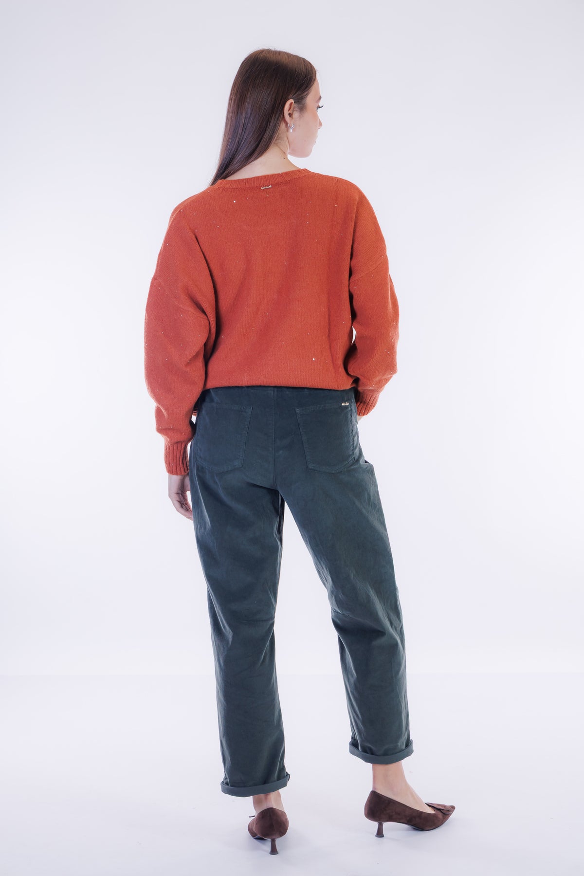 Pantalone barrel velluto