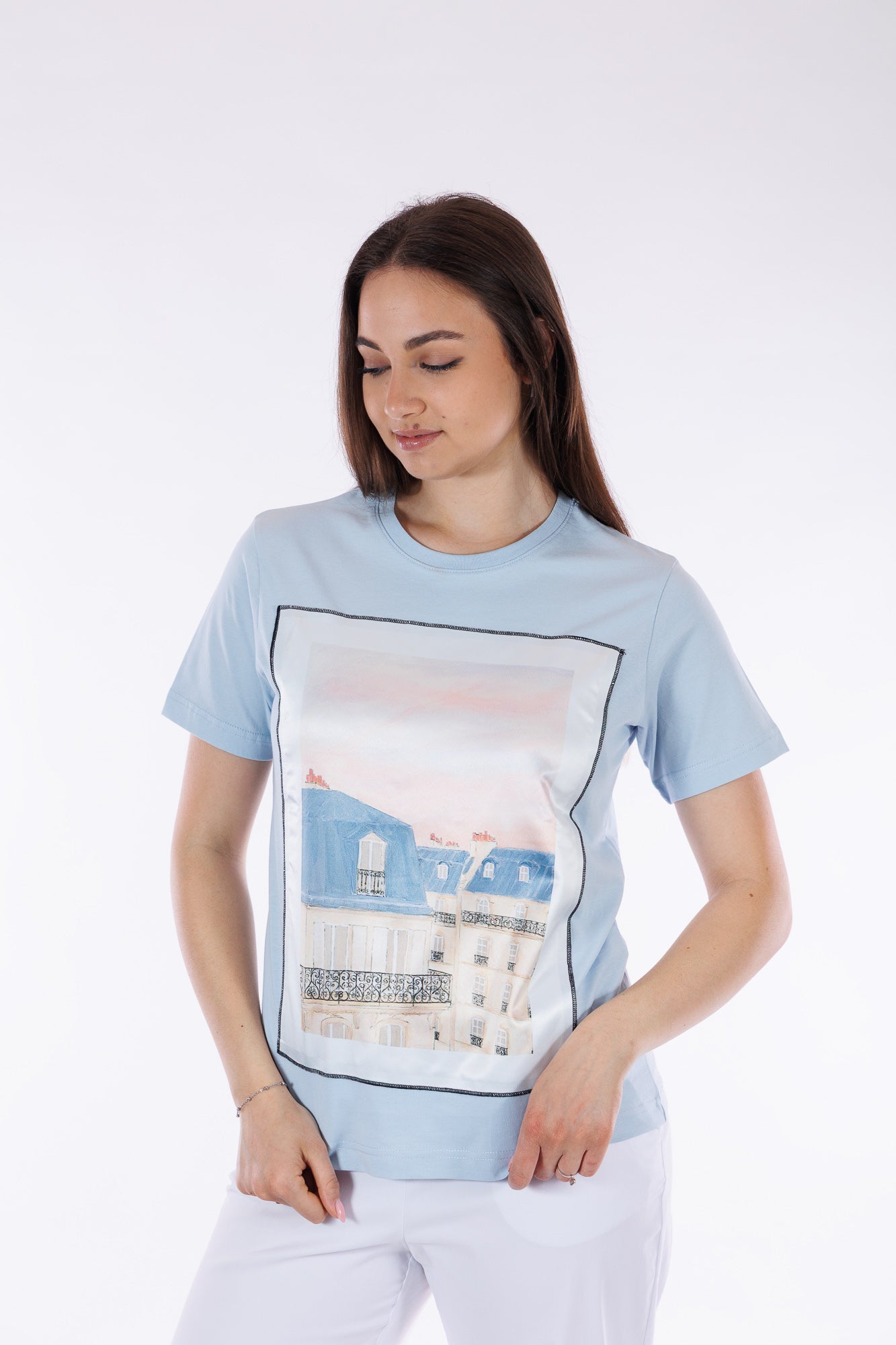 T-shirt cotone e seta