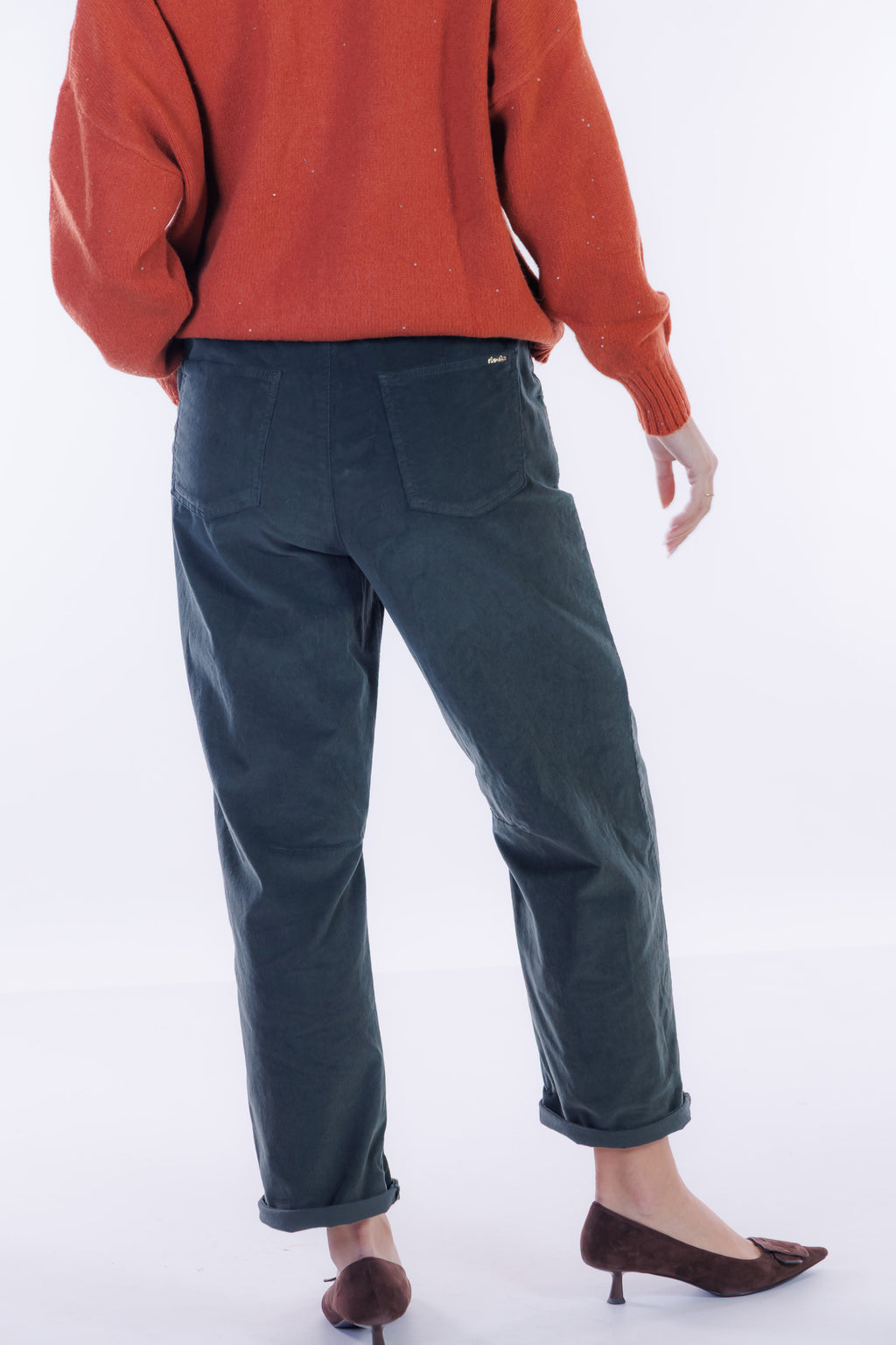 Pantalone barrel velluto