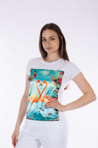 T-shirt sfiancata cotone e seta