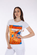 T-shirt sfiancata cotone e seta