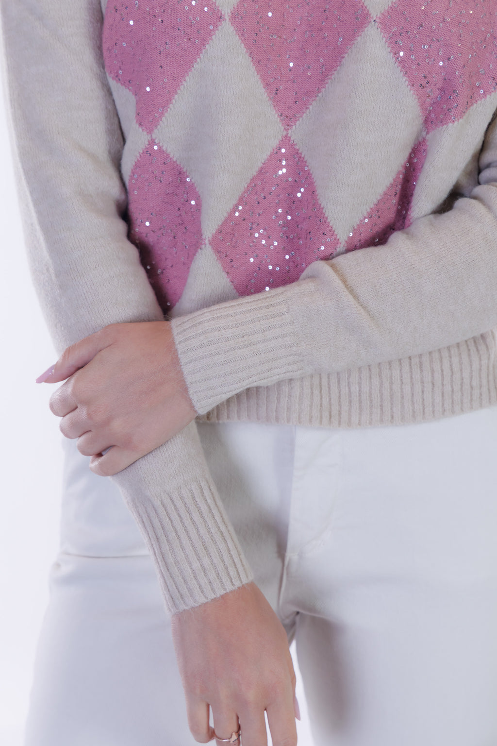 Maglia rombi paillettes