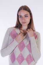 Maglia rombi paillettes