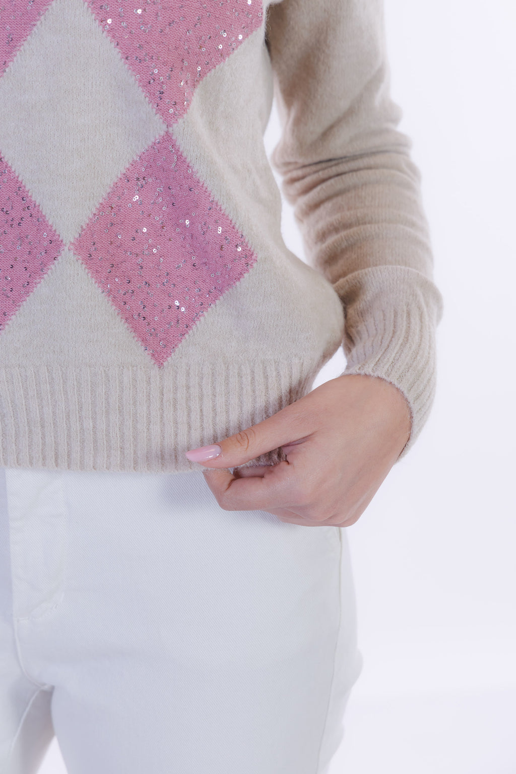 Maglia rombi paillettes