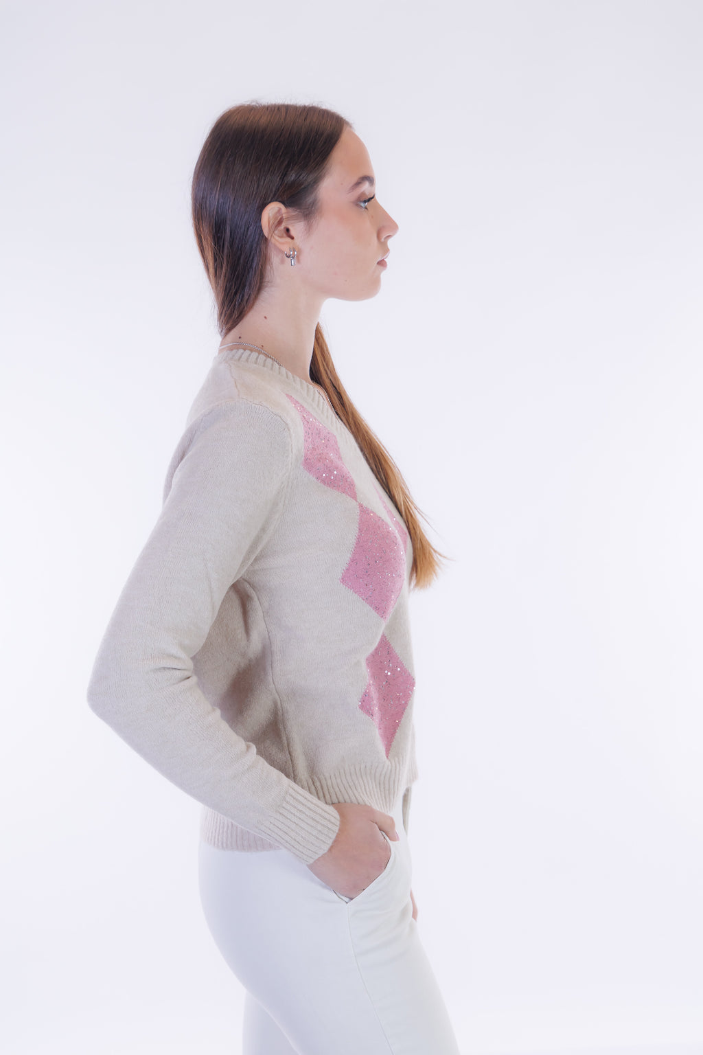 Maglia rombi paillettes