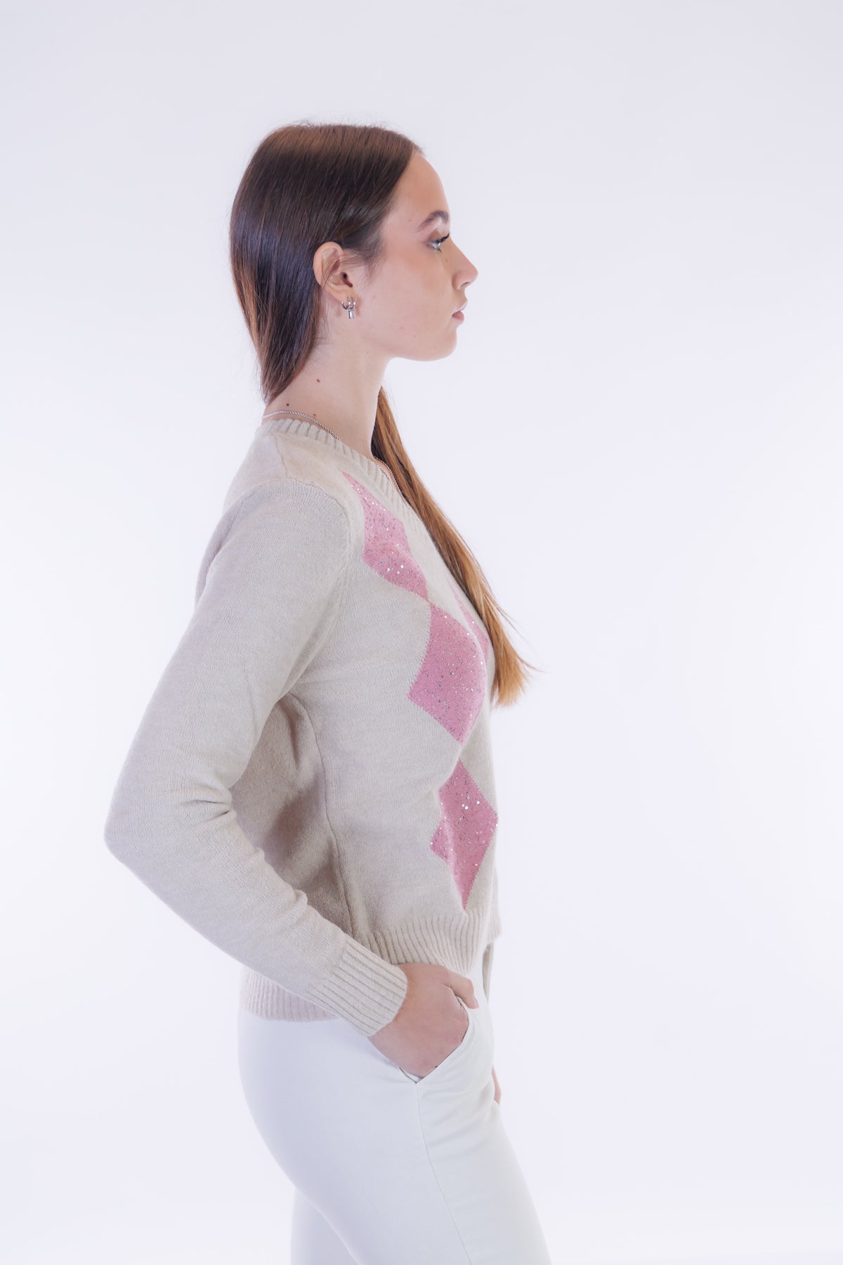 Maglia rombi paillettes