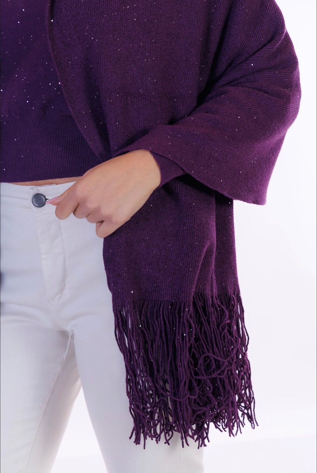 Sciarpa frange e paillettes