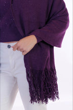 Sciarpa frange e paillettes