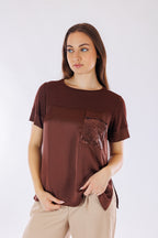 T-shirt raso, jersey e paillettes