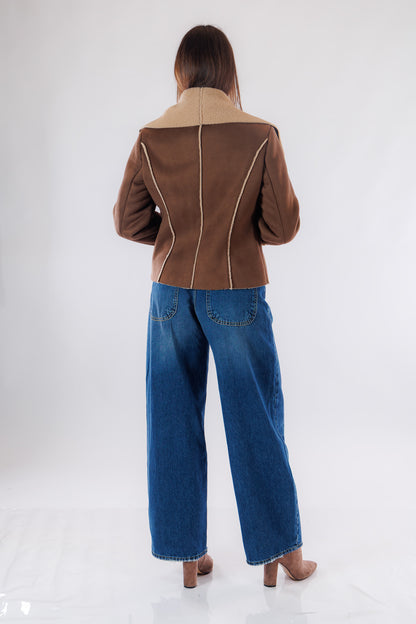 Giacca chiodo eco montone