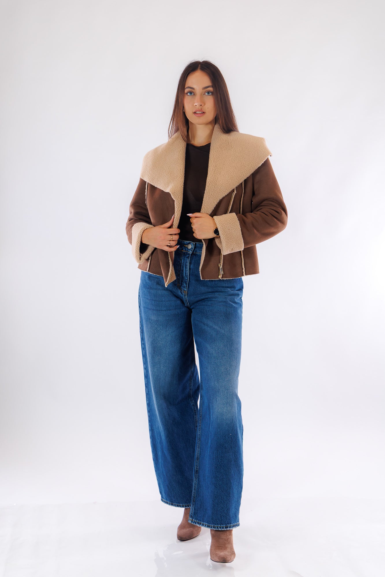 Giacca chiodo eco montone