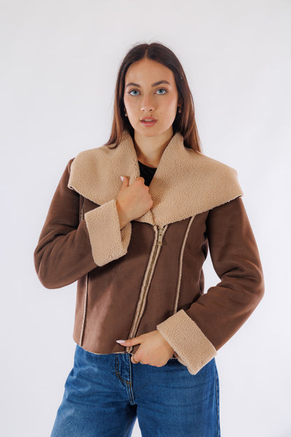 Giacca chiodo eco montone