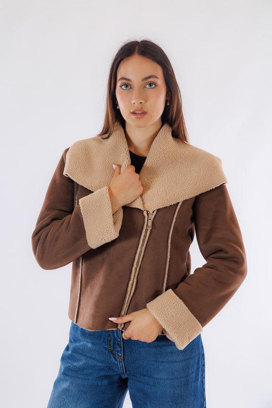 Giacca chiodo eco montone