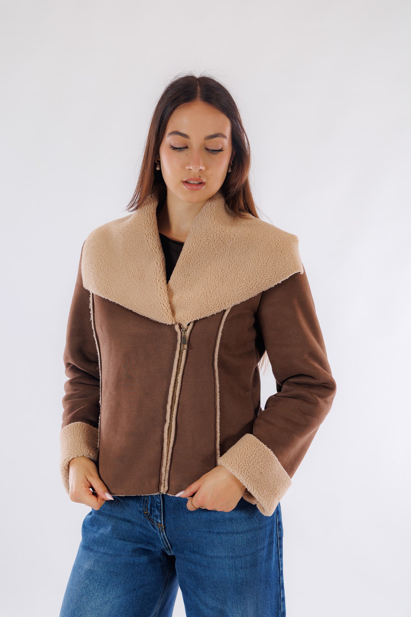 Giacca chiodo eco montone