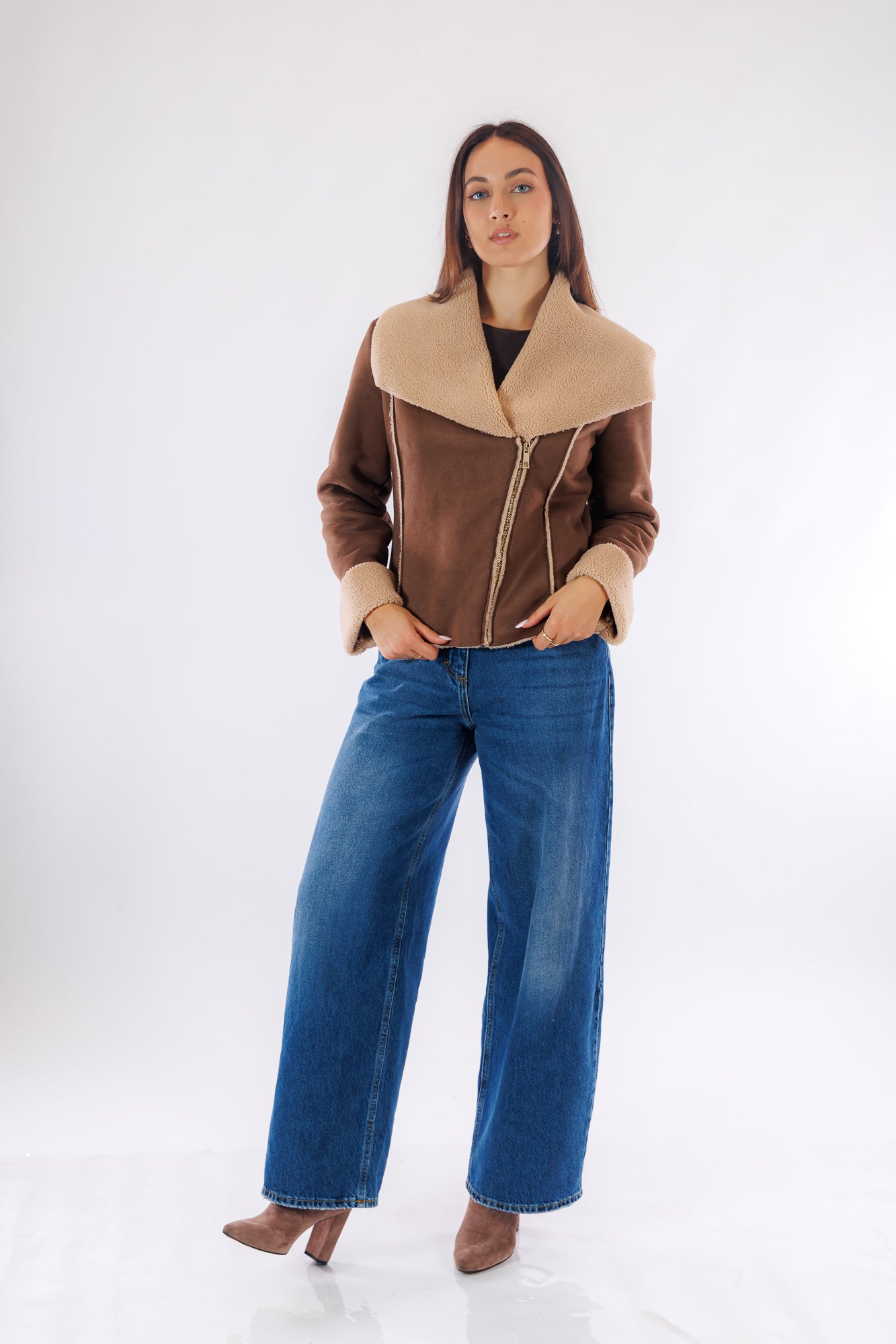 Giacca chiodo eco montone