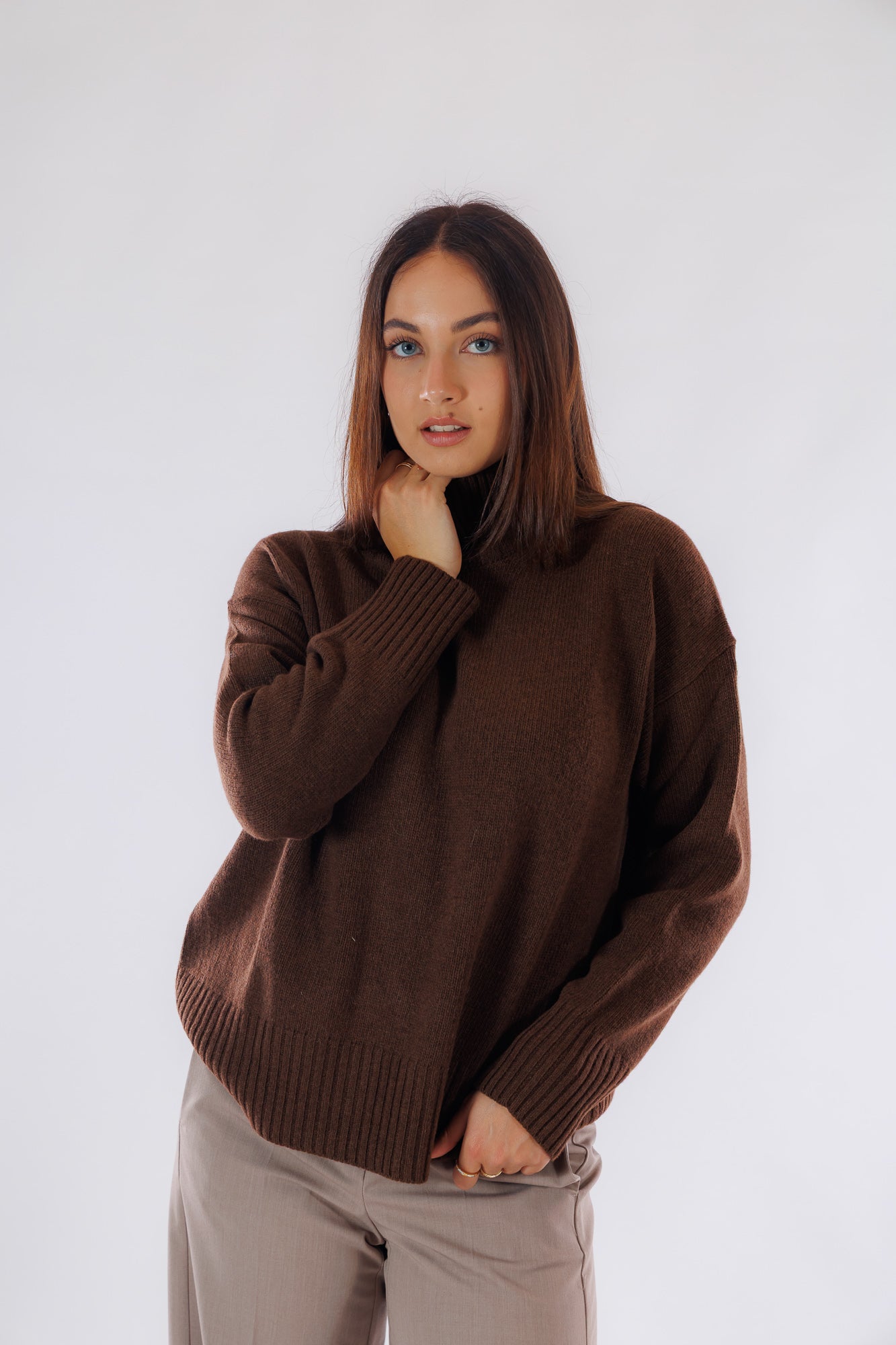 Maglia collo in piedi over