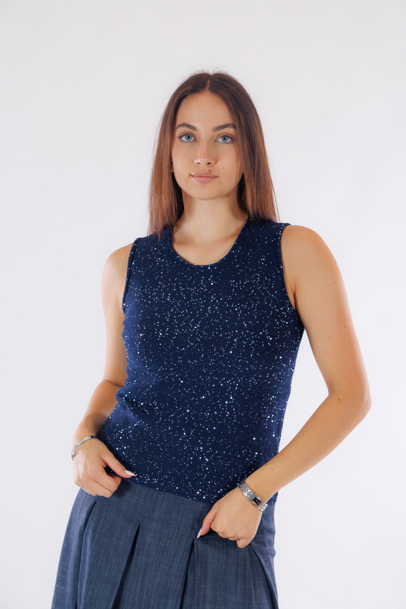 Top micro paillettes