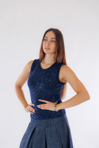 Top micro paillettes