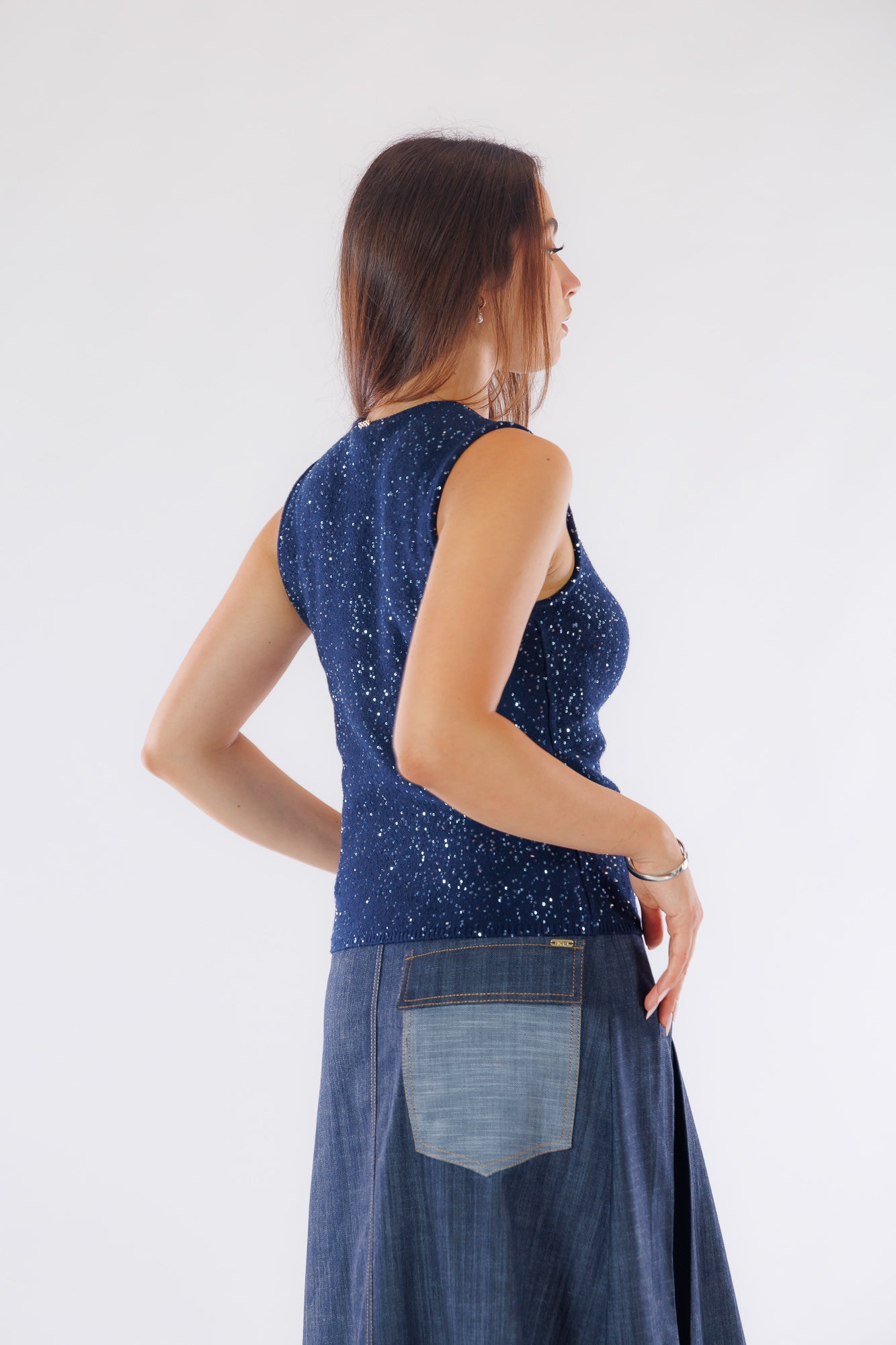 Top micro paillettes