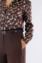 Camicia raso stampa geometrica