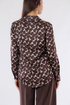 Camicia raso stampa geometrica