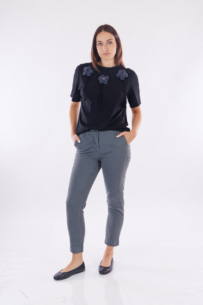 Pantalone chinos elastico laterale