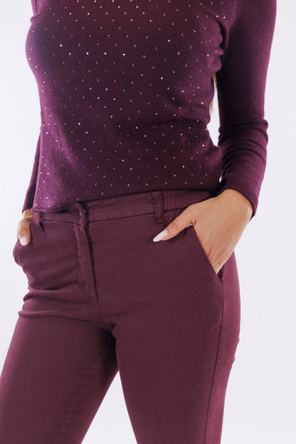 Pantalone chinos elastico laterale