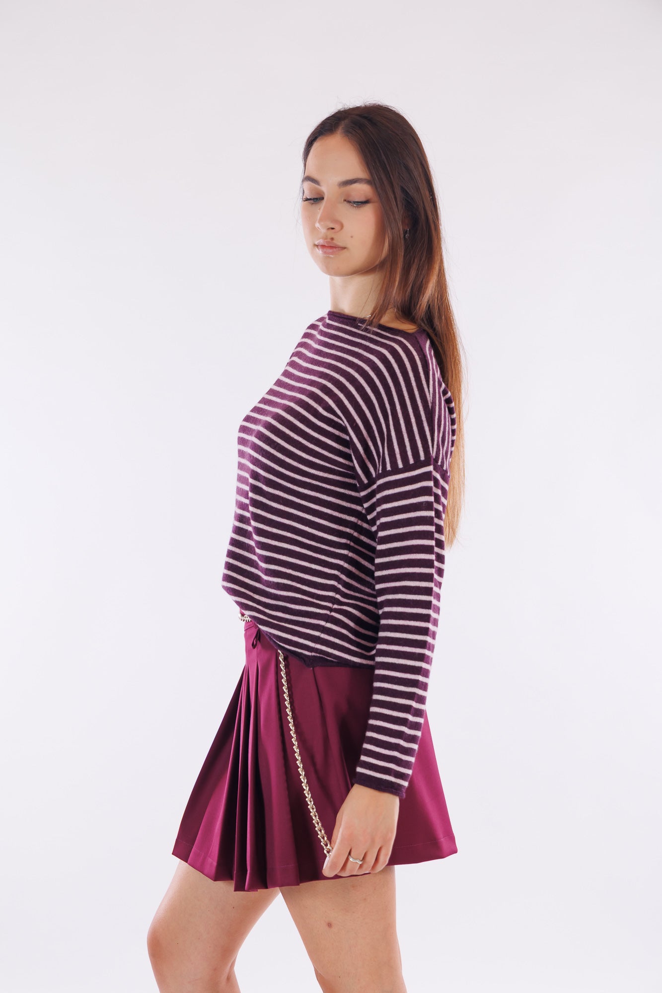 Minigonna pieghe e catena