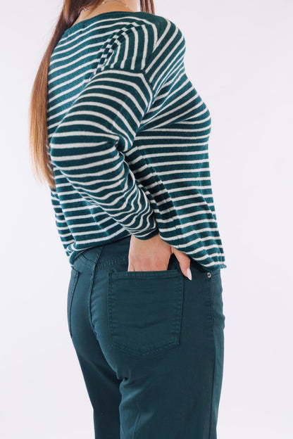 Pantalone flare mano pesca