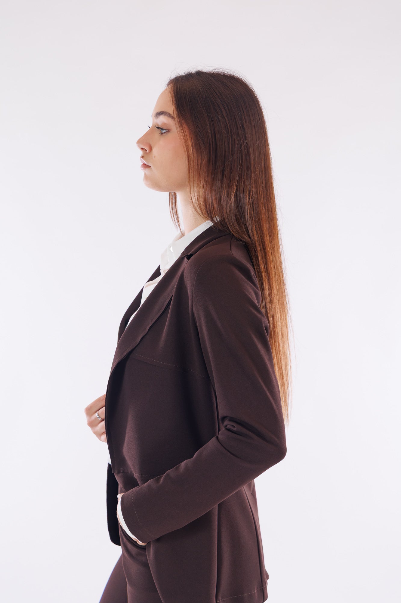 Giacca crêpe taglio a vivo