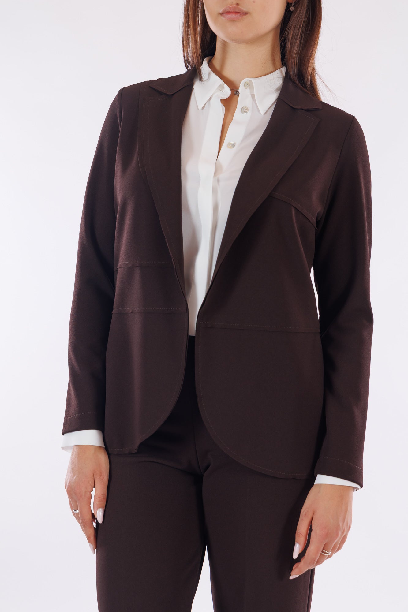 Giacca crêpe taglio a vivo