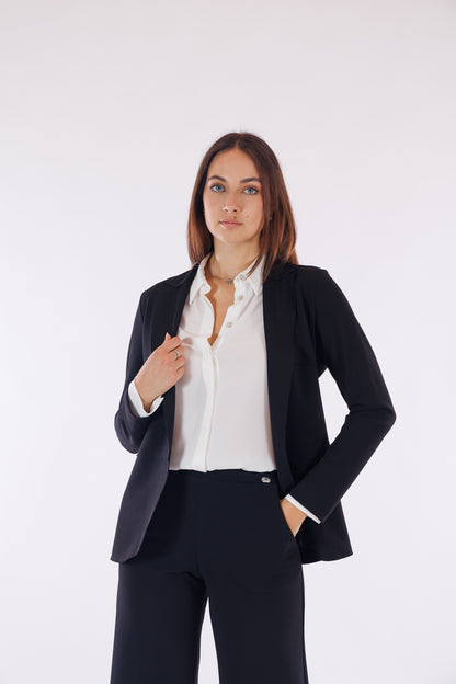 Giacca crêpe taglio a vivo