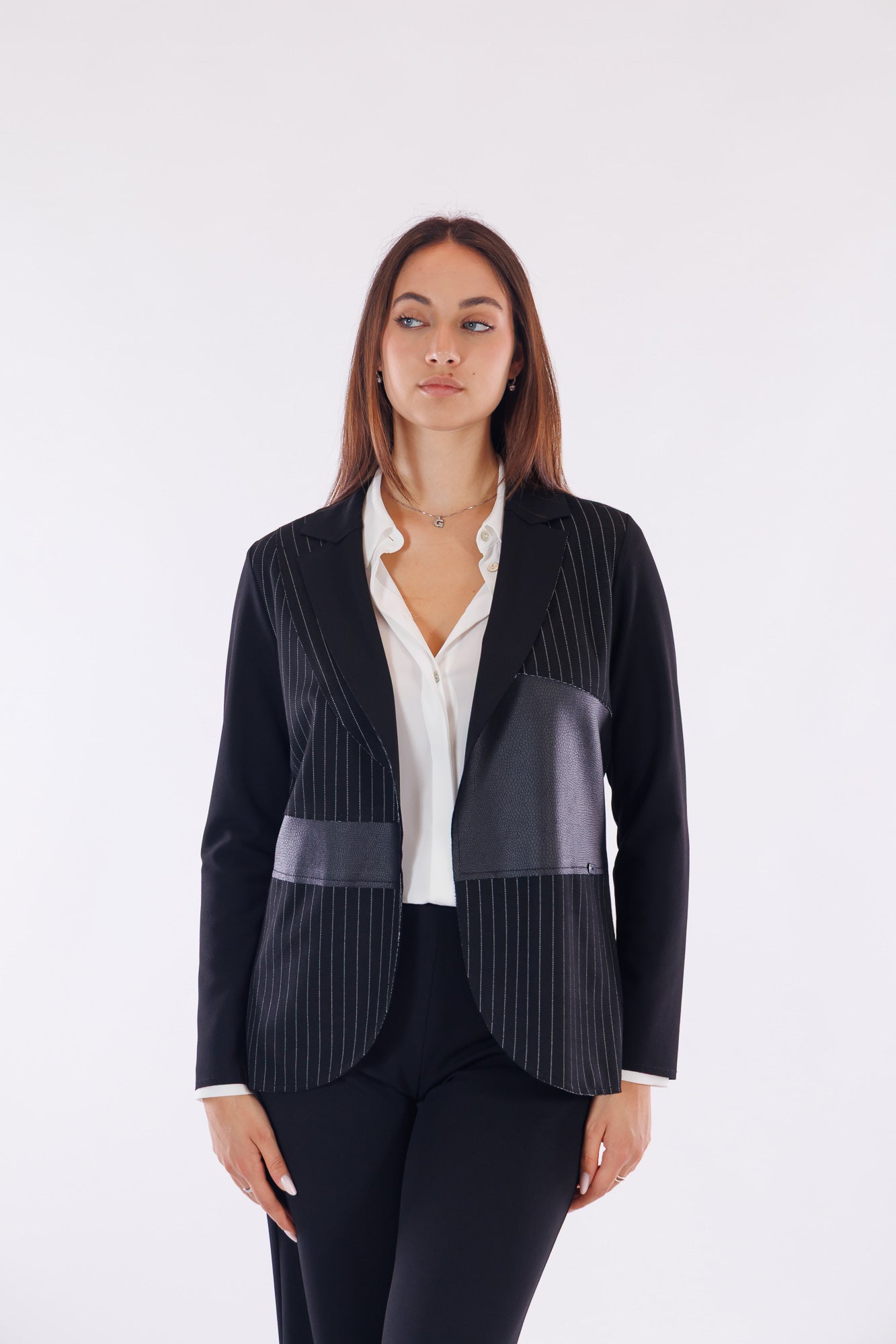 Pantalone ampio gessato