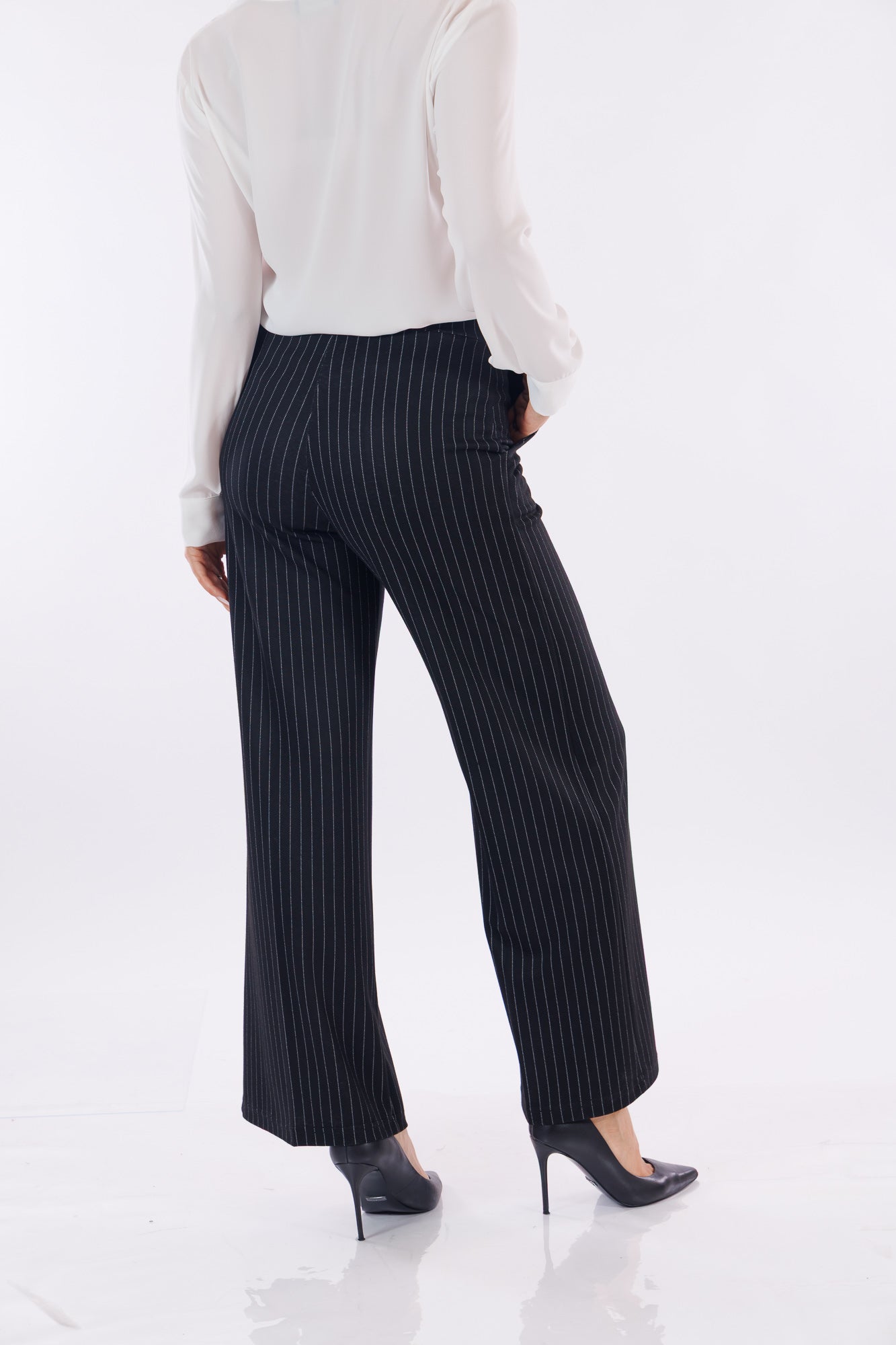 Pantalone ampio gessato