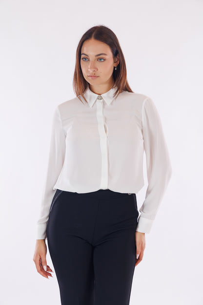 Pantalone flare inserto ecopelle