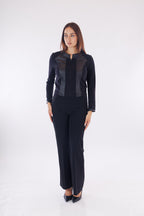 Giacchina zip inserti ecopelle