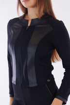 Giacchina zip inserti ecopelle
