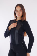 Giacchina zip inserti ecopelle