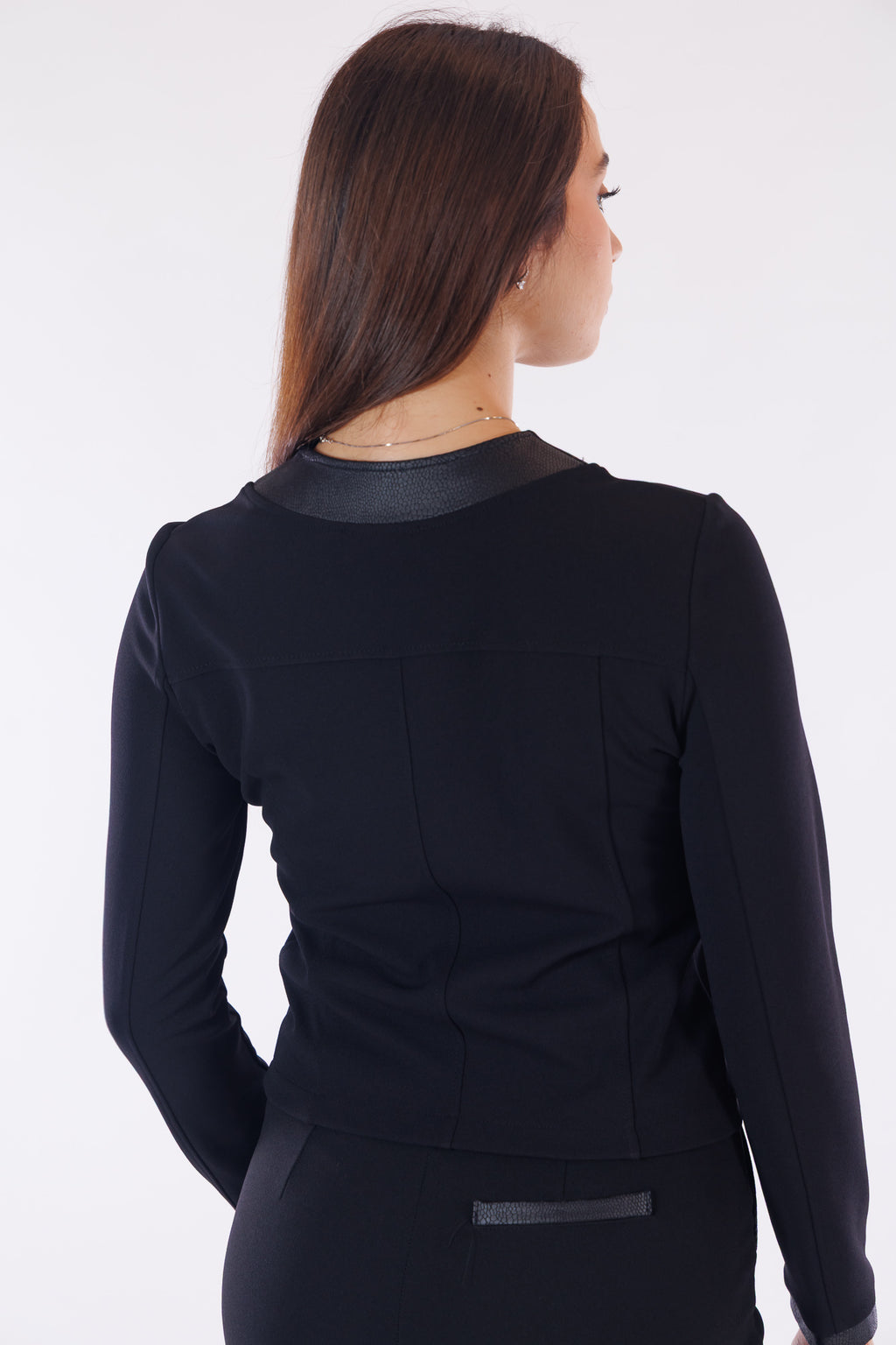 Giacchina zip inserti ecopelle